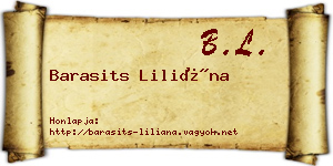 Barasits Liliána névjegykártya